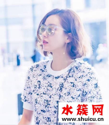 趙麗穎最新短發卷發